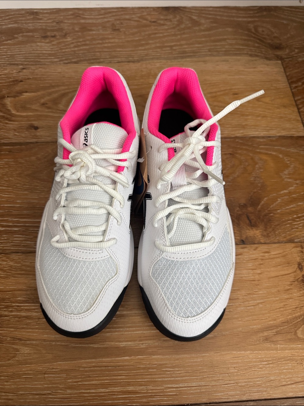 Asics White Athletic Sneakers with Hot Pink Lining